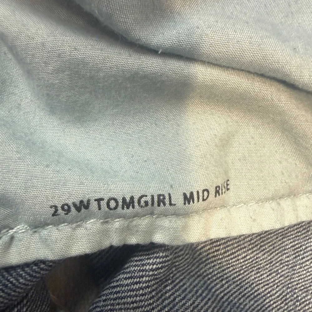 BDG Tomgirl Mid Rise Denim Shorts 29W Distressed Cut Off Button Fly (meas‎ 33x2)